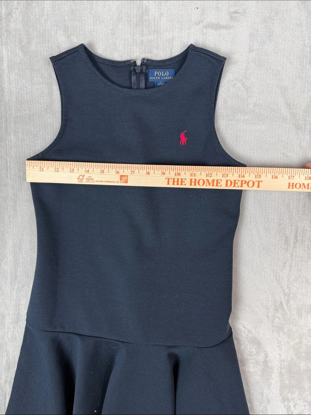 Polo Ralph Lauren Girls Large 12-14 Navy Sleeveless Uniform Dress Pink Pony